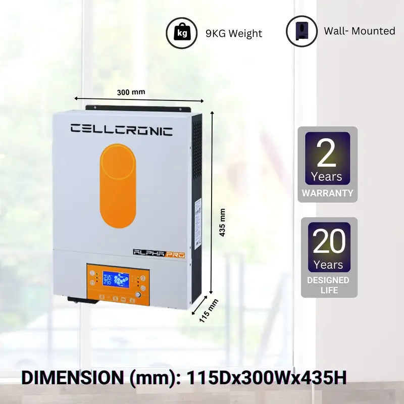 CELLCRONIC ALPHA PRO 3KW-24V (SINGLE PHASE) Hybrid Inverter